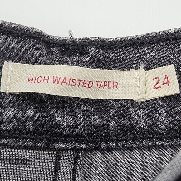 Levi’s High Waisted Taper Mom Jeans Gray Women’s Size 24 Relaxed Fit Denim - Picture 4 of 12